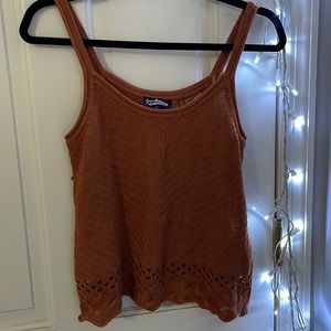 Cute burnt orange sweater tank top.